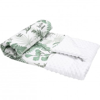 Плед AMAROBABY EXCLUSIVE SOFT COLLECTION, ПАПОРОТНИКИ, хлопок/minky, 95х85 см