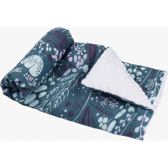 Плед AMAROBABY РАСТЕМ ВМЕСТЕ 95х85 хлопок/minky DINO, белый/голубой