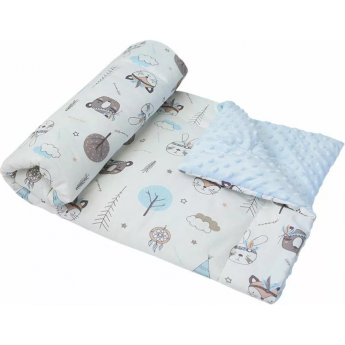 Плед AMAROBABY РАСТЕМ ВМЕСТЕ 95х85 хлопок/minky Rabbit, белый/розовый