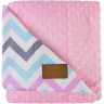 Плед AMAROBABY РАСТЕМ ВМЕСТЕ 95х85 хлопок/minky, зигзаг розовый AMARO-62RV-ZR
