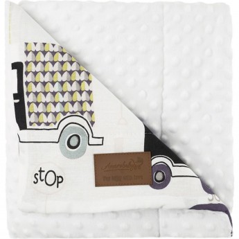 Плед AMAROBABY РАСТЕМ ВМЕСТЕ, ГОРОД, хлопок/minky, 95х85 см