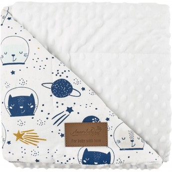 Плед AMAROBABY РАСТЕМ ВМЕСТЕ, КОСМО, хлопок/minky, 95х85 см