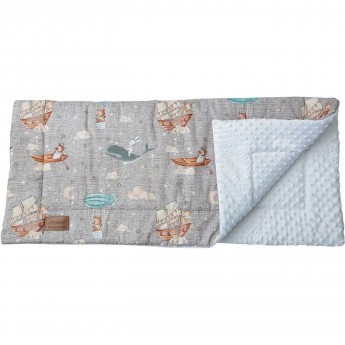 Плед AMAROBABY РАСТЕМ ВМЕСТЕ, ПУТЕШЕСТВЕННИКИ,хлопок/minky, 95х85 см