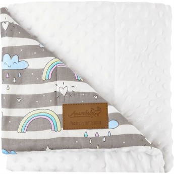 Плед AMAROBABY РАСТЕМ ВМЕСТЕ, РАДУГА, хлопок/minky, 95х85 см