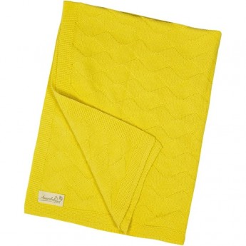 Плед детский вязаный AMAROBABY PURE LOVE, РОМБЫ, желтый