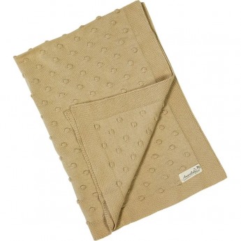 Плед детский вязаный AMAROBABY PURE LOVE, ШИШЕЧКИ, бежевый