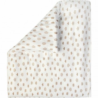 Пододеяльник AMAROBABY КОРОНЫ бежевый, на молнии, бязь, 147х112 см