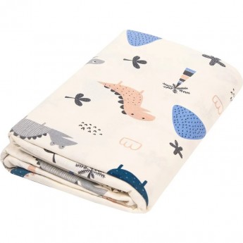 Пододеяльник AMAROBABY LITTLE DINO бежевый, на молнии, 145х210 см