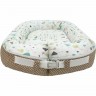 Подушка-позиционер для сна AMAROBABY SOFT CARE АБСТРАКЦИЯ, белый/коричневый, кокон-гнездышко AB2161SCAB/12