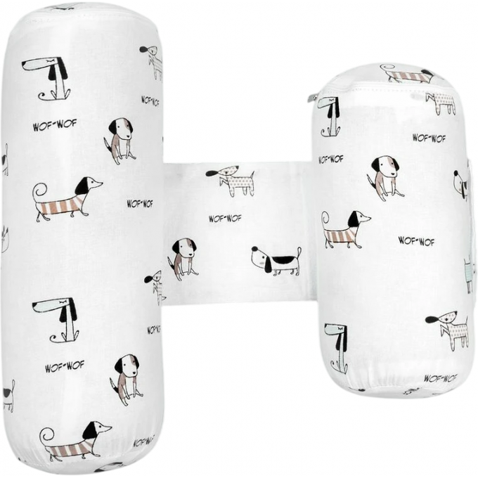 Подушка (валик-позиционер для боковой поддержки) AMAROBABY NATURE ANATOMY с лузгой гречихи (Собачки) AMARO-40NA-S