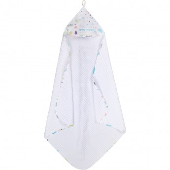 Полотенце детское AMAROBABY WAFFLE, АБСТРАКЦИЯ, вафельное с уголком, белое, 90х90 см