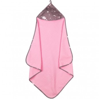 Полотенце детское AMAROBABY WAFFLE PRINCESS вафельное с уголком, розовое, 90х90 см,