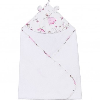 Полотенце детское с уголком AMAROBABY CUTE LOVE АМЕЛИ, белое