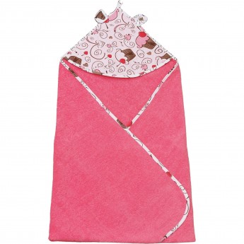 Полотенце детское с уголком AMAROBABY CUTE LOVE ДЕСЕРТ, розовое