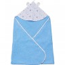 Полотенце детское с уголком AMAROBABY CUTE LOVE ЗВЕЗДОПАД, серое/голубое AMARO-54CL-Z1