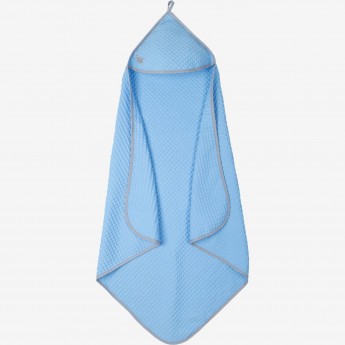 Полотенце детское вафельное с уголком AMAROBABY WAFFLE, 90х90 см, голубой