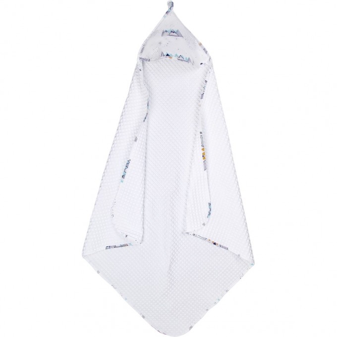 Полотенце детское вафельное с уголком AMAROBABY WAFFLE ГОРЫ, белое, 90х90 см AB215403WGo/00