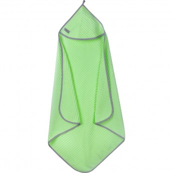 Полотенце детское вафельное с уголком AMAROBABY WAFFLE, зеленое, 90х90 см