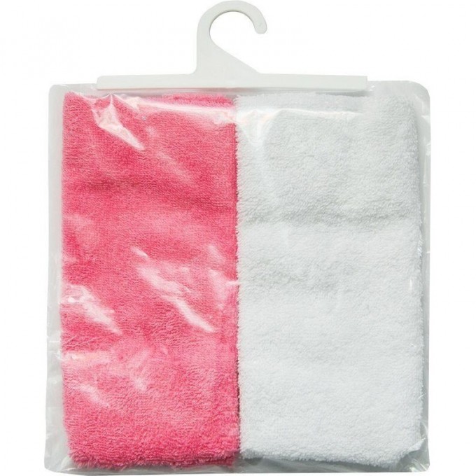 Полотенце (салфетка) для кормления AMAROBABY SOFT CARE в наборе 2 шт. (белый/розовый) AMARO-5402SC-BR0