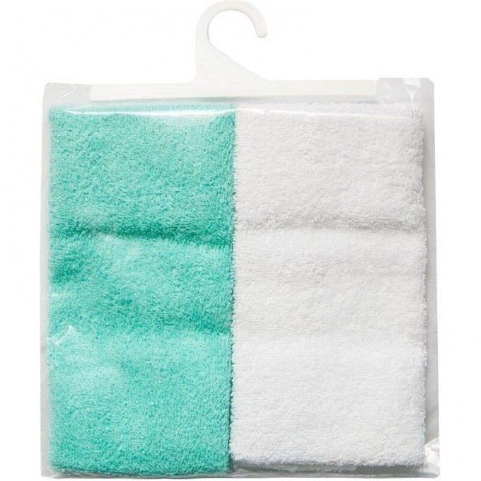 Полотенце (салфетка) для кормления AMAROBABY SOFT CARE в наборе 2 шт. (белый/зеленый) AMARO-5402SC-BM0