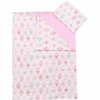 Постельное белье 1,5-спальное AMAROBABY TIME TO SLEEP, ПИРОЖЕНКИ, розовое