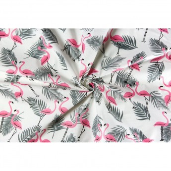 Простыня AMAROBABY, ФЛАМИНГО И ЛИСТЬЯ, 150х210 см