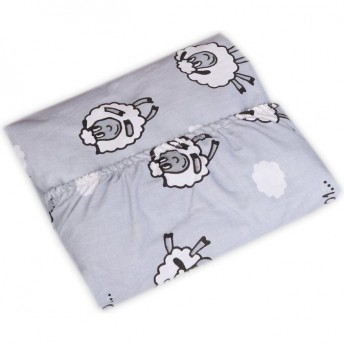 Простыня на резинке AMAROBABY EXCLUSIVE SOFT COLLECTION, 101 БАРАШЕК, 125х75х12 см