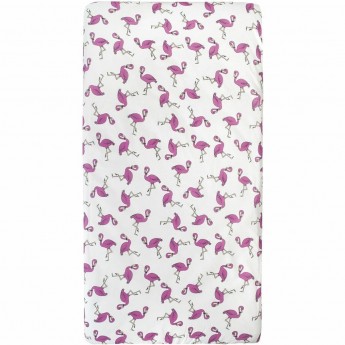 Простыня на резинке AMAROBABY ФЛАМИНГО, поплин, 125х75х12 см