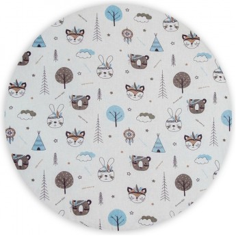 Простыня на резинке AMAROBABY ИНДЕЙЦЫ, круглая, бязь, 75х75х12 см