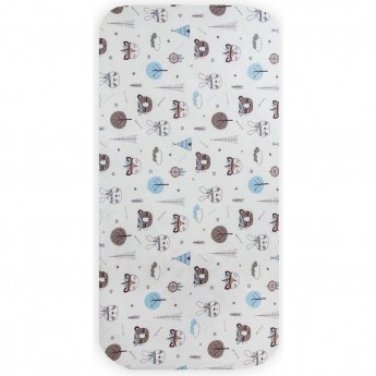 Простыня на резинке AMAROBABY ИНДНЕЙЦЫ, бязь, 125х75х12 см