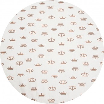 Простыня на резинке AMAROBABY КОРОНЫ бежевые, бязь, круглая, 75х75х12 см