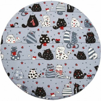 Простыня на резинке AMAROBABY КОТИКИ, круглая, бязь, 75х75х12 см