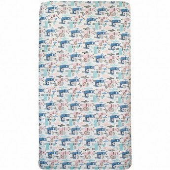 Простыня на резинке AMAROBABY ЛАМЫ, на овальный и прямоугольный матрасы, бязь, 125х75х12см