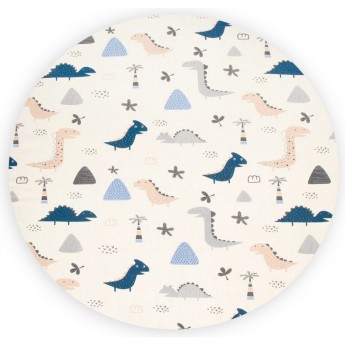 Простыня на резинке AMAROBABY LITTLE DINO бежевая, круглая, 75х75х12 см