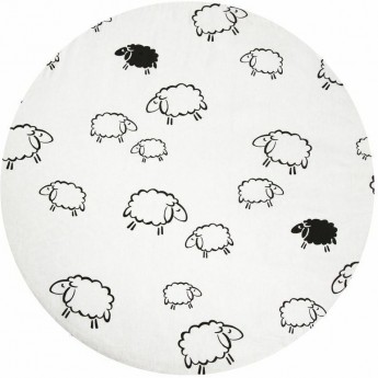 Простыня на резинке AMAROBABY ОВЕЧКИ, круглая, поплин, 75х75х12 см