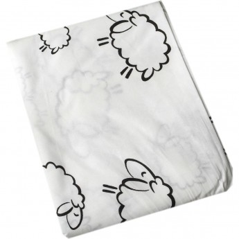 Простыня на резинке AMAROBABY ОВЕЧКИ, на овальный и прямоугольный матрасы, поплин, 125х75х12 см