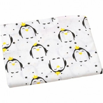 Простыня на резинке AMAROBABY ПИНГВИНЫ, бязь, 125х75х12 см