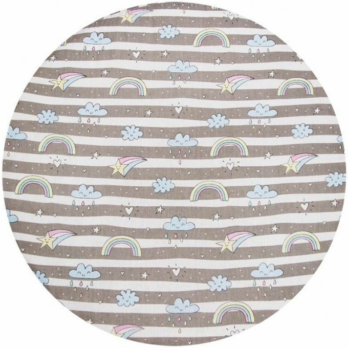 Простыня на резинке AMAROBABY РАДУГА, круглая, бязь, 75х75х12 см AMARO-5101-R