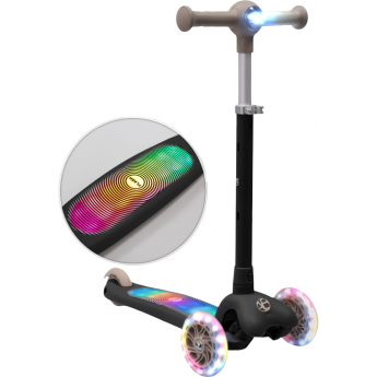 Самокат трехколёсный с подсветкой AMAROBABY FLASH чёрный