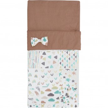 Спальный мешок детский AMAROBABY MAGIC SLEEP АБСТРАКЦИЯ, перкаль, белый/коричневый